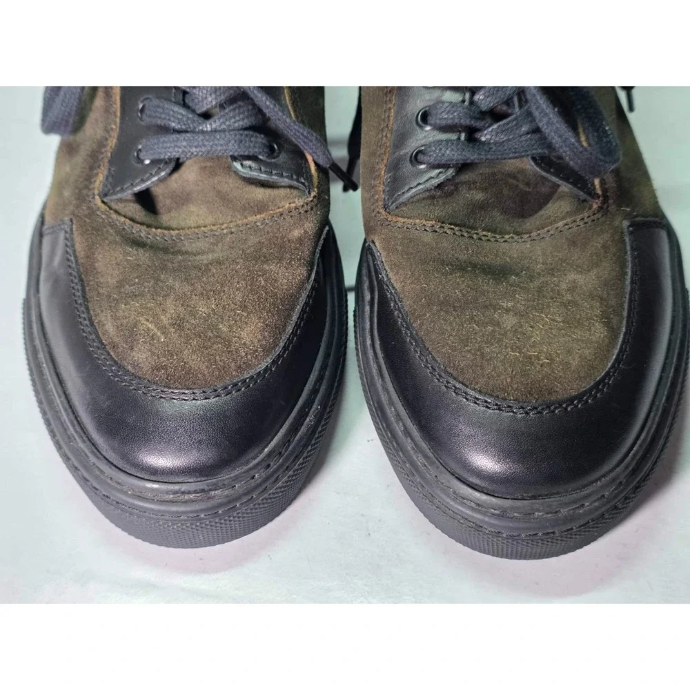 Kenneth Cole New York Men's Sneakers Size 11.5 Black Green Leather Suede Shoes‎